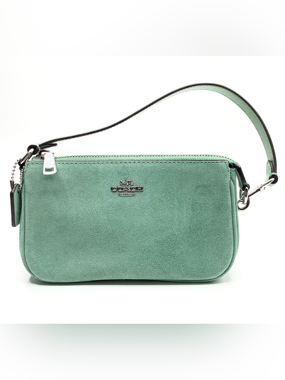 COACH Nolita 19 Shoulder Bag in Mint Green Suede with Silver Tone Hardware - NWT